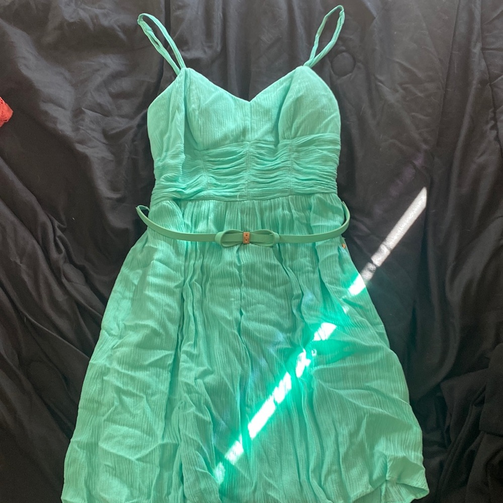 Teal spaghetti strap dress